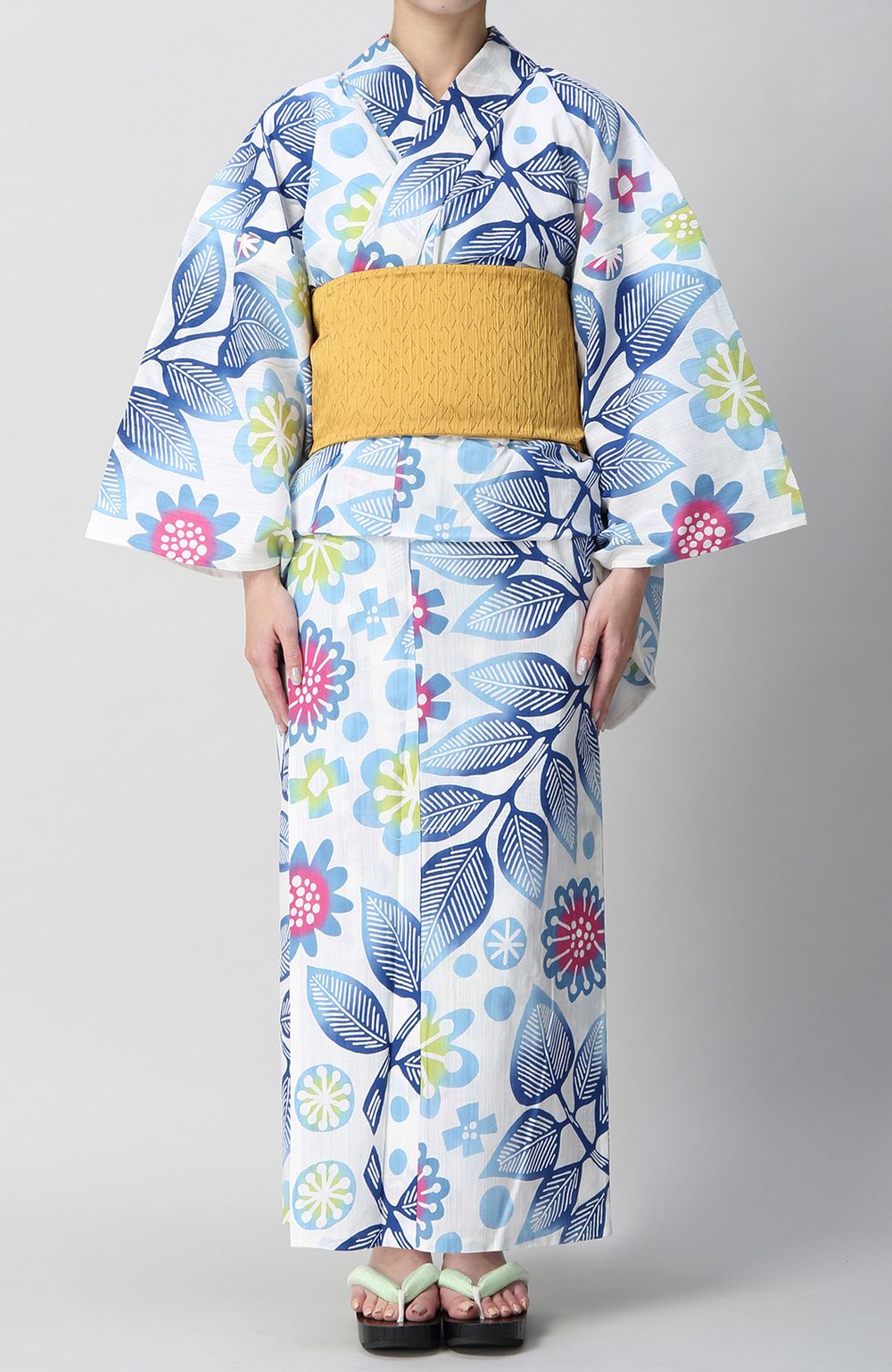 水色花柄浴衣・帯セット 浴衣|浴衣帯セット花柄