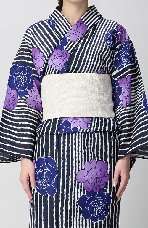 浴衣帯セット花柄紫