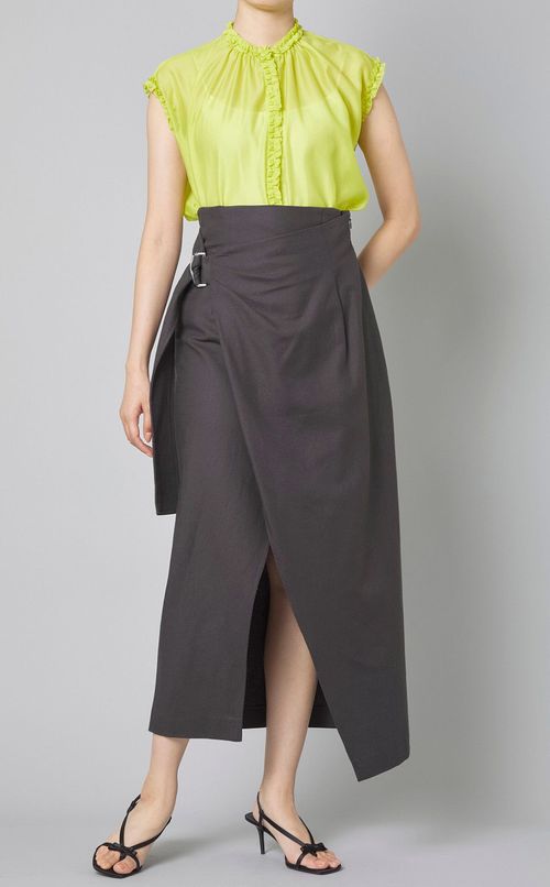 コットンリネンラップスカート