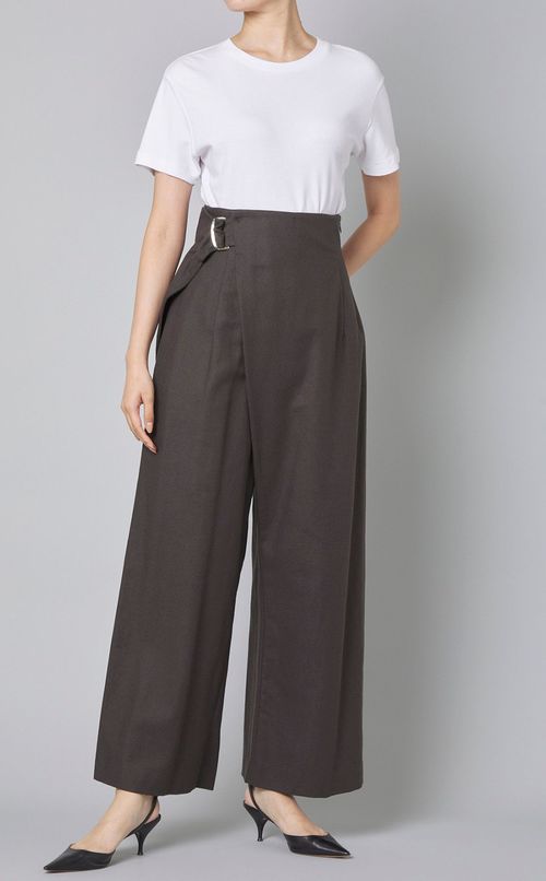 コットンリネンラップパンツ