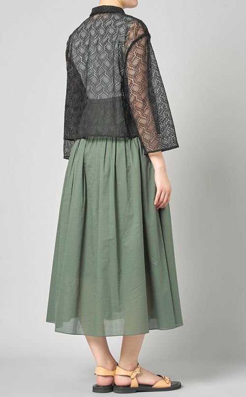 ジオメトリックレースシャツジャケット