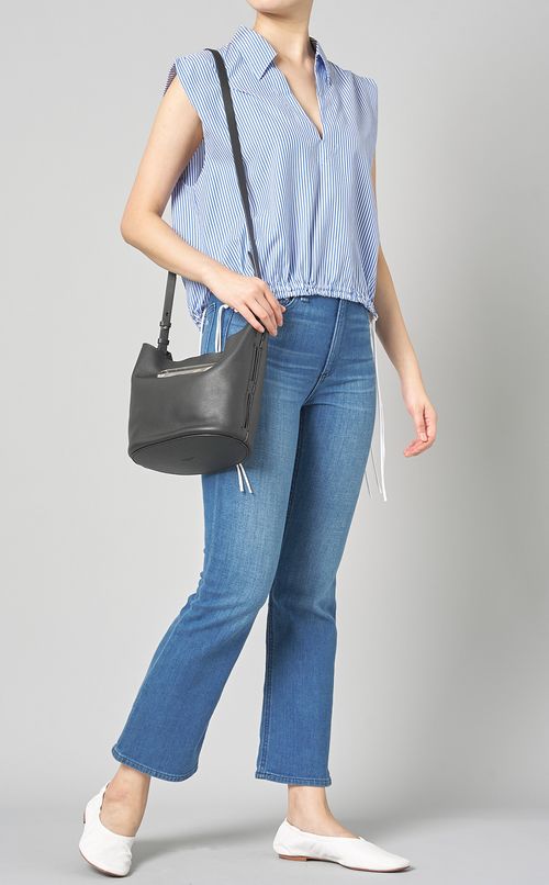 コットンストライププルオーバーブラウス