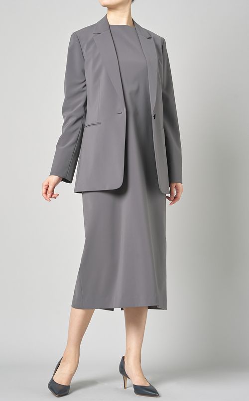 ボートネックノースリーブワンピース