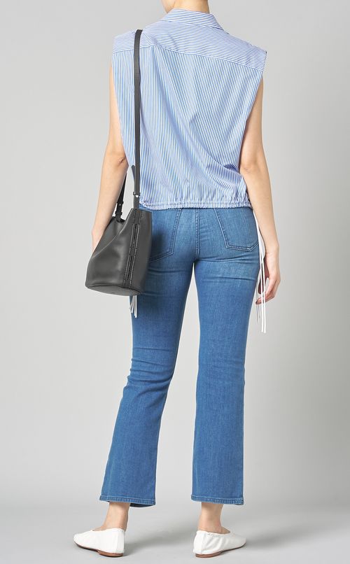 コットンストライププルオーバーブラウス