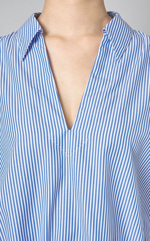 コットンストライププルオーバーブラウス