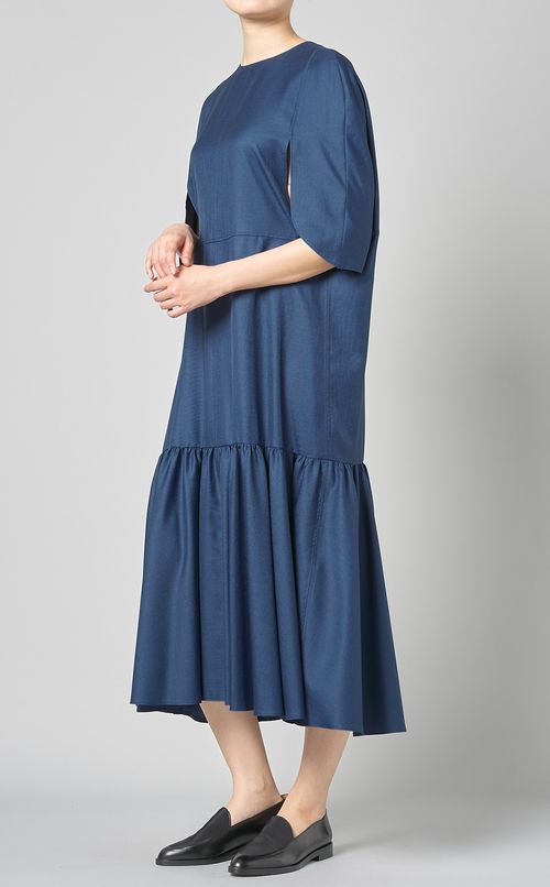 ケープスリーブギャザーワンピース