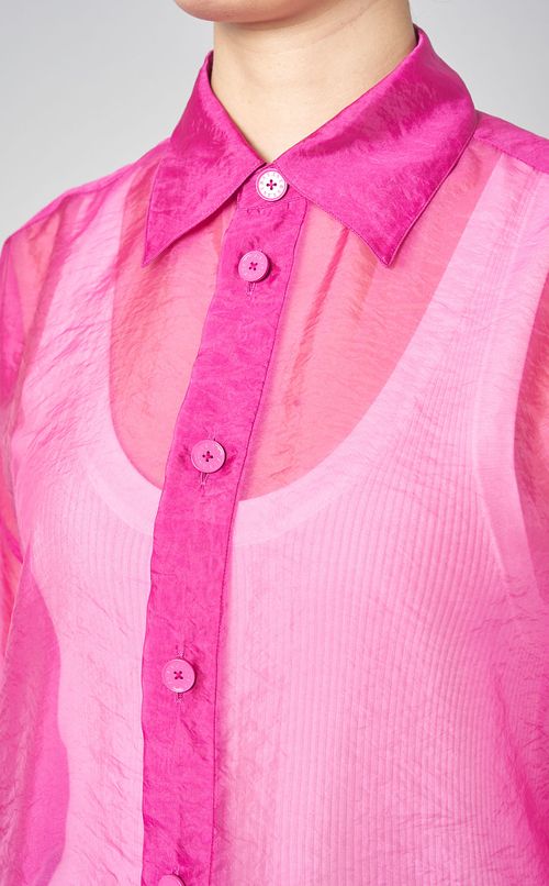 オーガンジーオーバーシャツ