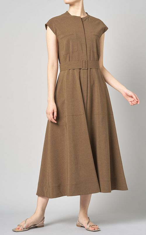 ベルト付フレンチスリーブワンピース