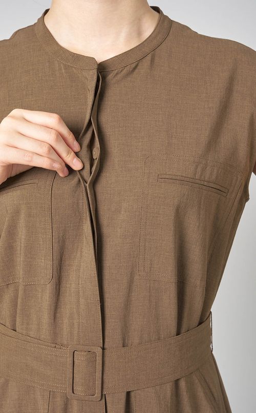 ベルト付フレンチスリーブワンピース