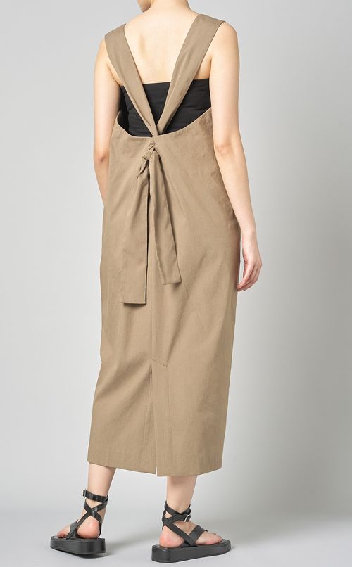 リネン混バックリボンワンピース