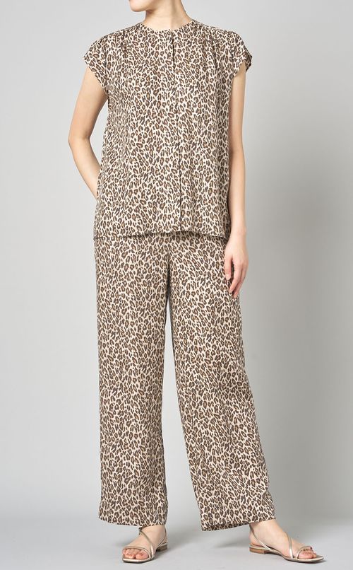 レオパードプリントブラウス