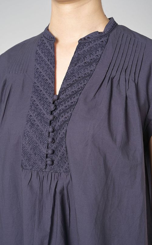 コットンピンタックブラウス