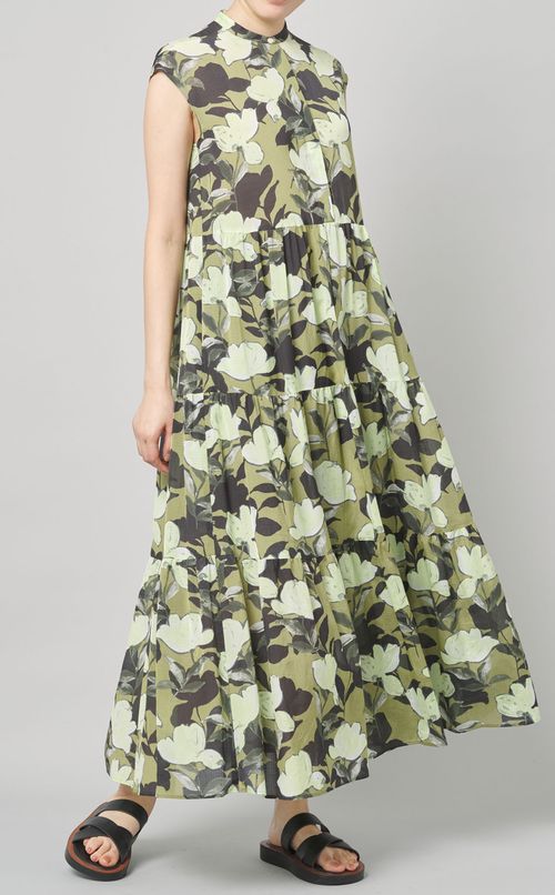 プリントノースリーブワンピース