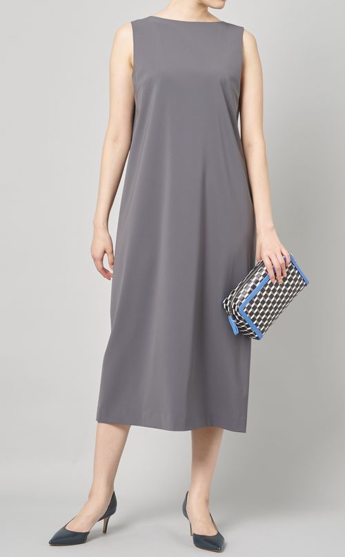 ボートネックノースリーブワンピース