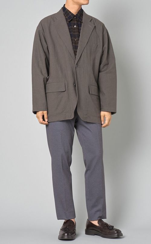 ポプリンチェックロングスリーブシャツ