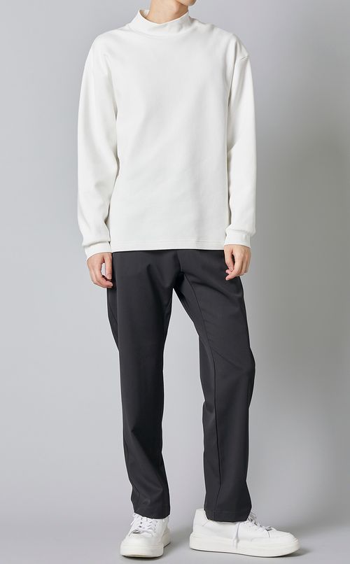 ウールサージドロストテーパードパンツ