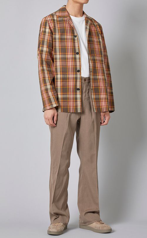 チェッククレープコットンジャケット