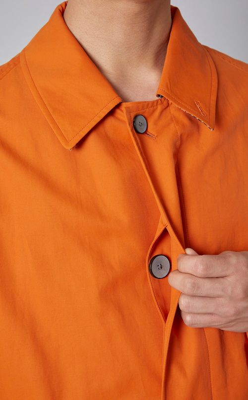 コットンナイロンステンカラーコート