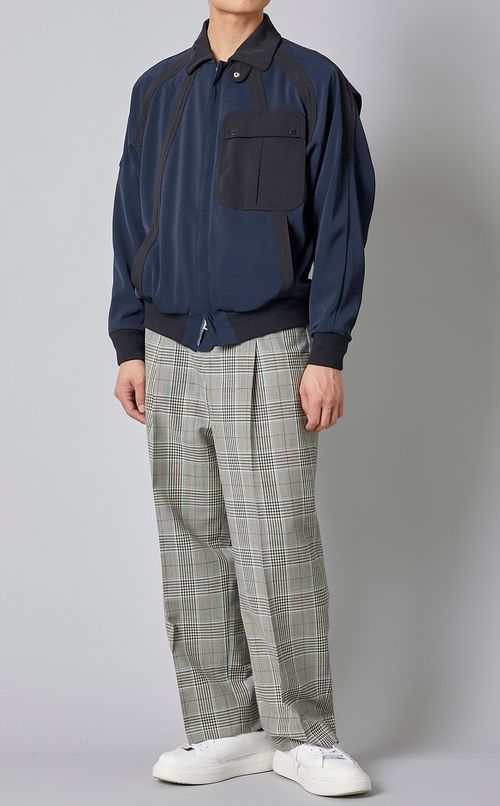 チェックトロピカルプリーツパンツ