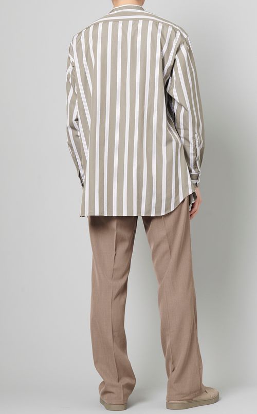 ストライプバンドカラーシャツ