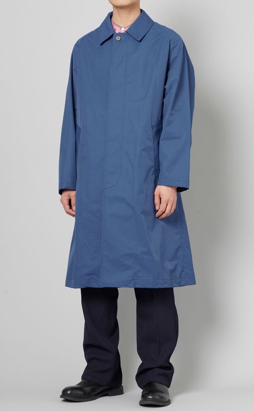 コットンナイロンステンカラーコート