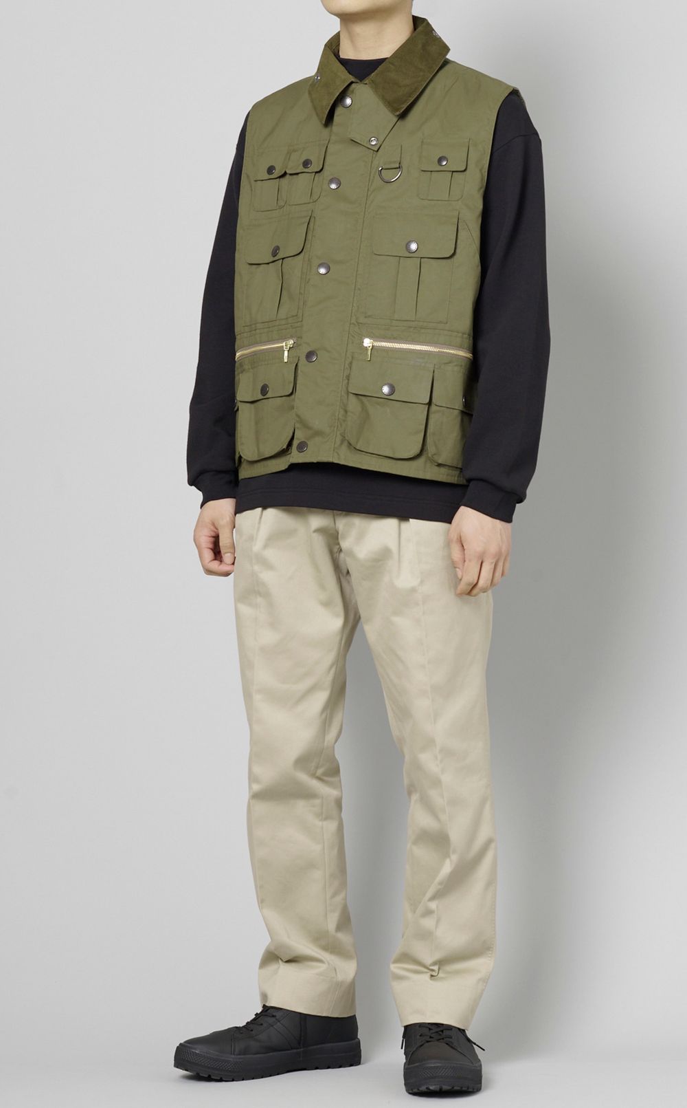 【BARBOUR】レザーガンパッチ ハンティングベスト S-263 Barbour|ハンティングベスト