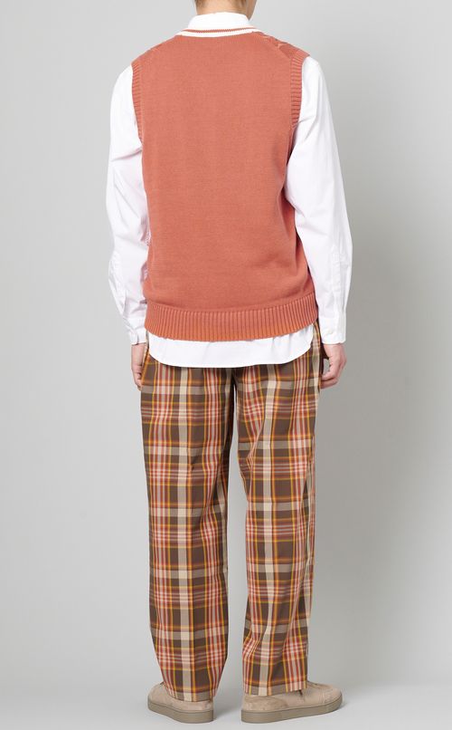 コットンVネックチルデンベスト