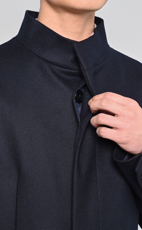 ウールハイネックコート