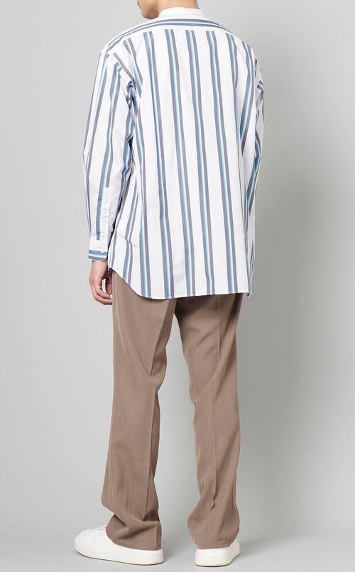 ストライプバンドカラーシャツ