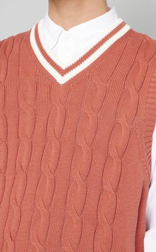 コットンVネックチルデンベスト