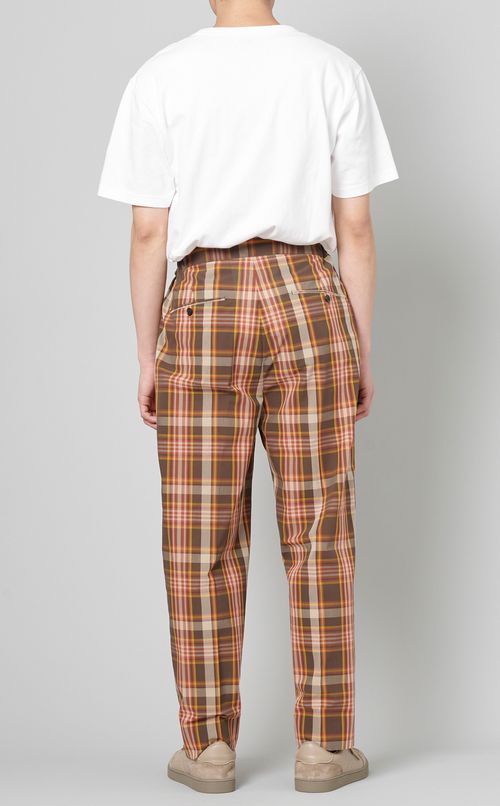 チェッククレープコットンイージーパンツ