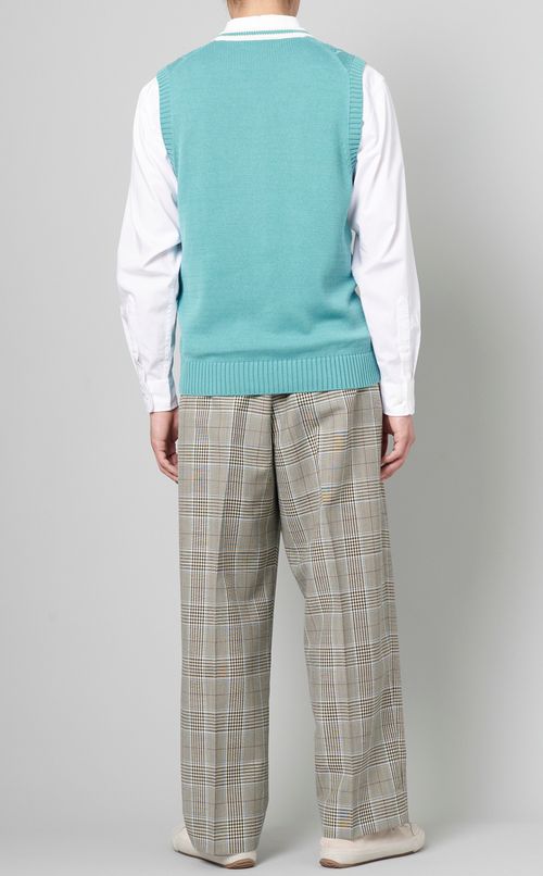 コットンVネックチルデンベスト