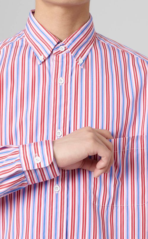 ストライプボタンダウンシャツ