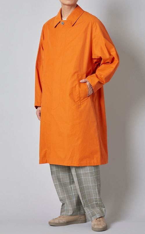 コットンナイロンステンカラーコート