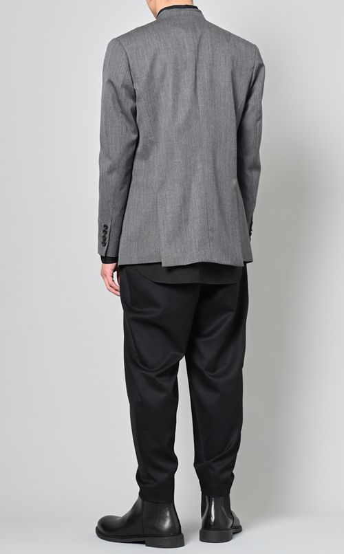 ノーカラーウールジャケット