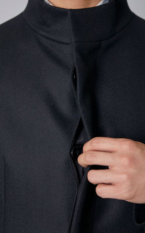 ウールハイネックコート