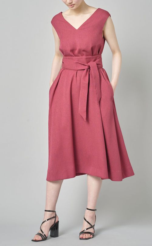 2wayVネックワンピース