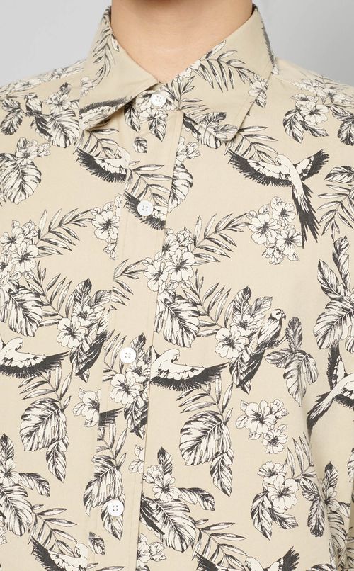 バードプリントシャツ