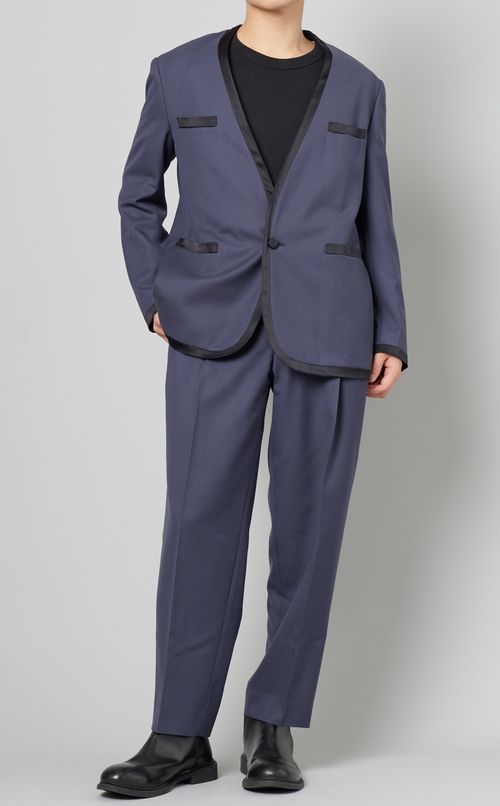 ダブルクロスボタンタックパンツ