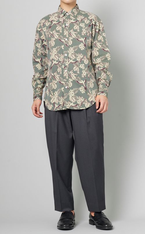 バードプリントシャツ