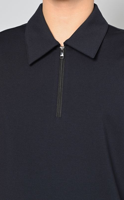 フロントジップポロシャツ