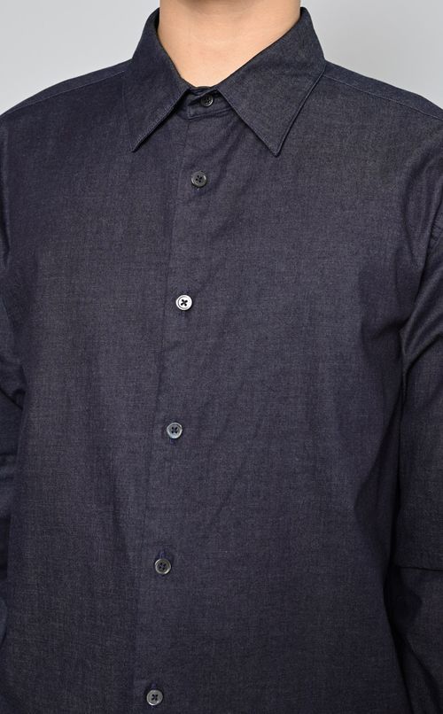 シャンブレーコットンシャツ