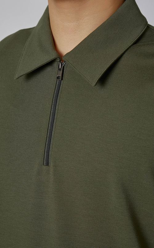 フロントジップポロシャツ