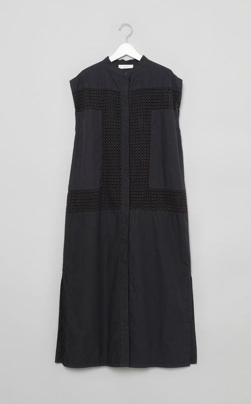 シースルーレースコットンロングドレス