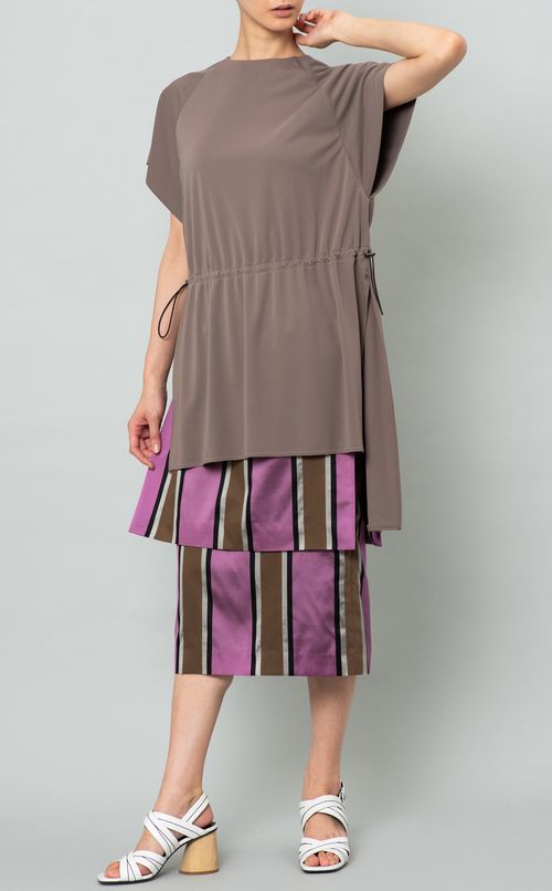 ドローストリングカットソーTブラウス