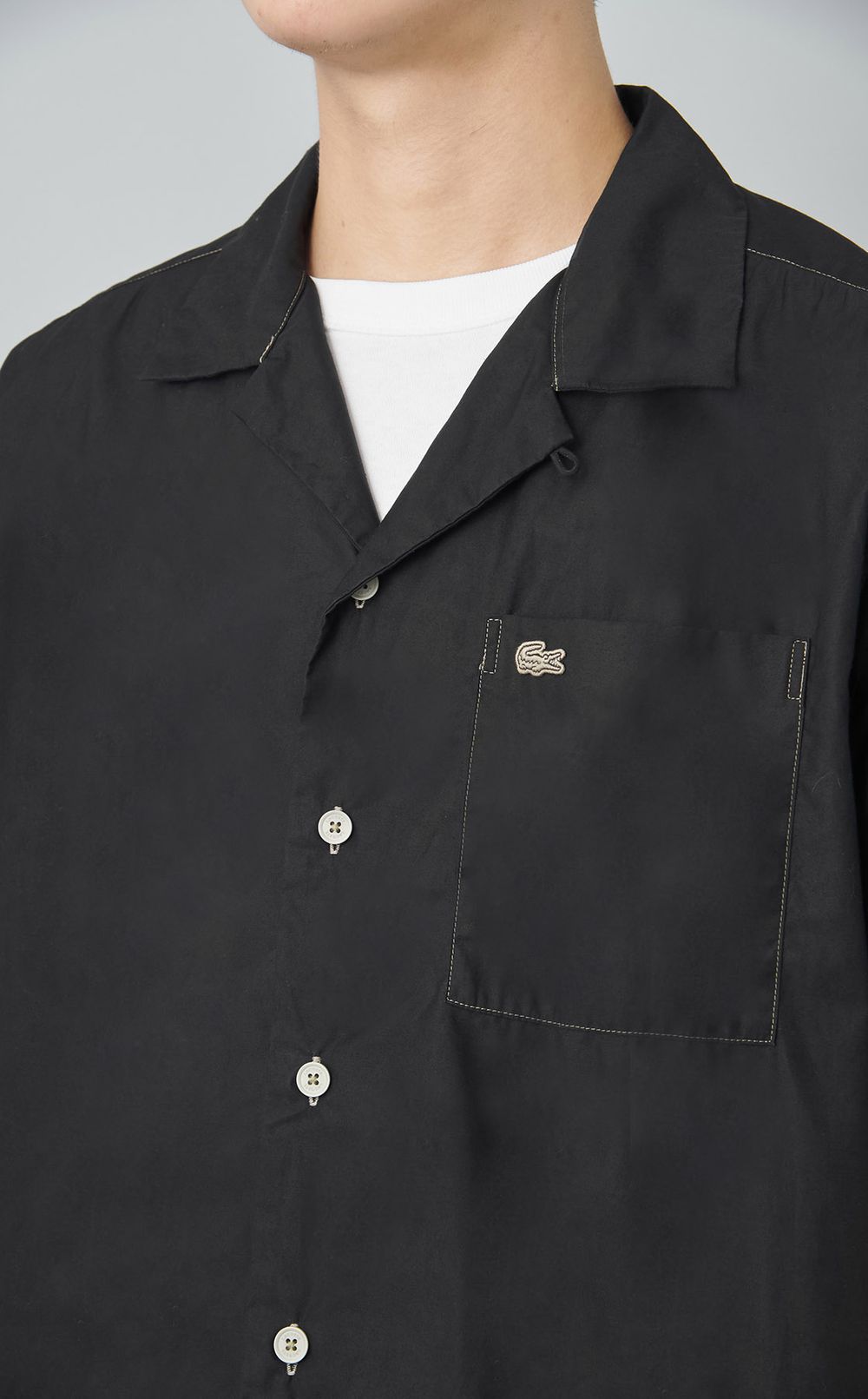 【reADdress】コットンオープンネックシャツ