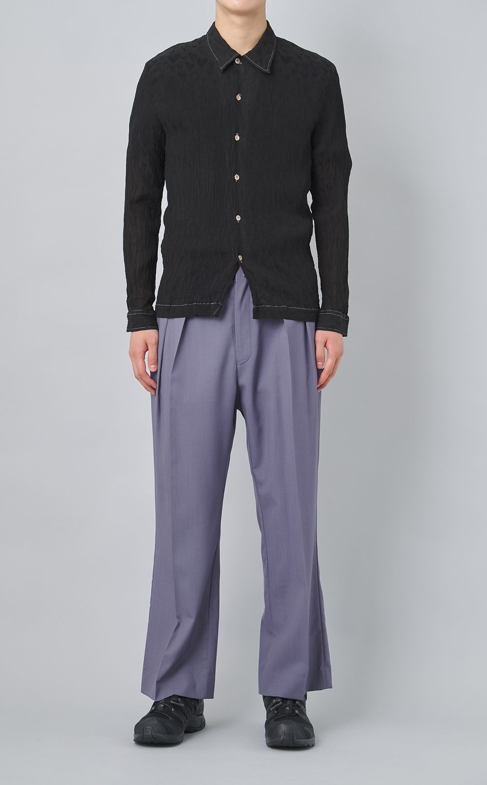 【reADdress】コットンシルクレギュラーカラーシャツ