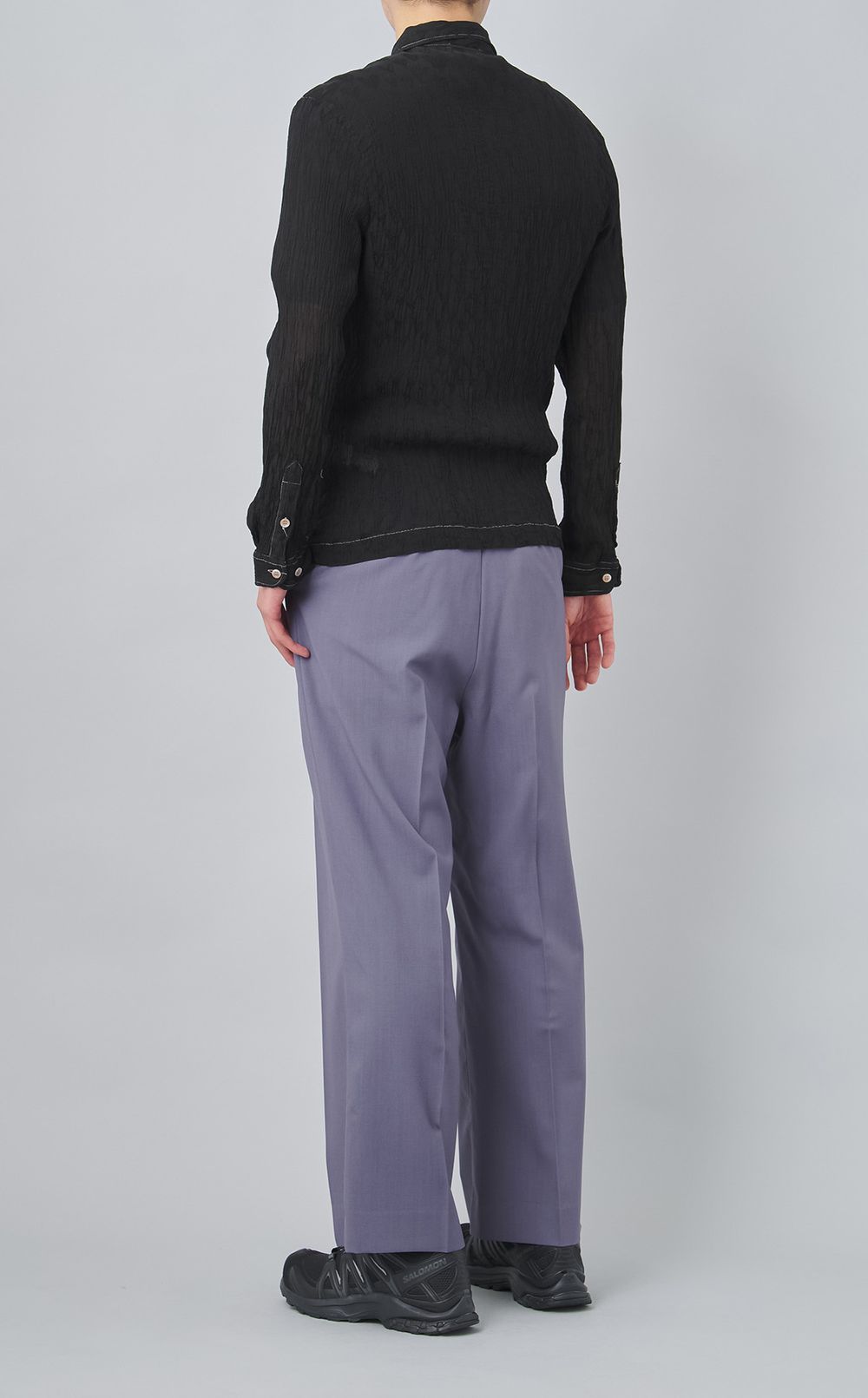 【reADdress】コットンシルクレギュラーカラーシャツ