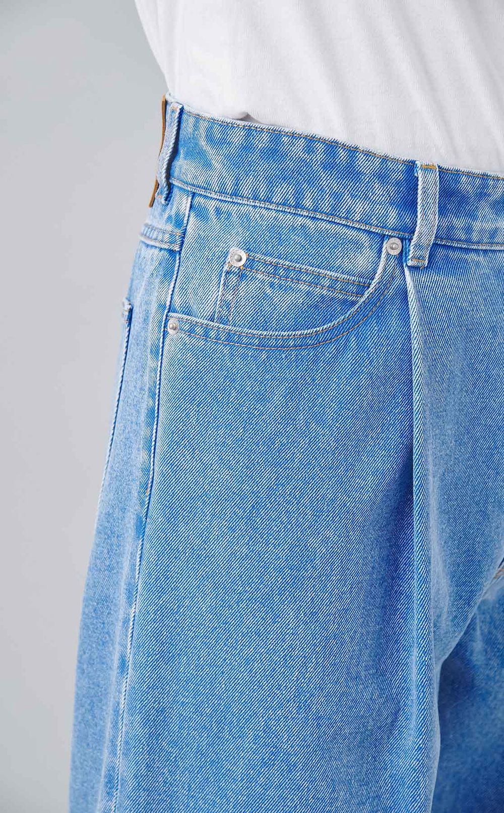 5ポケットプリーツデニムパンツ