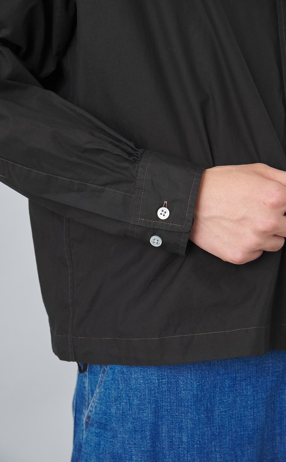 【reADdress】フィンクスコットンクロップドシャツ